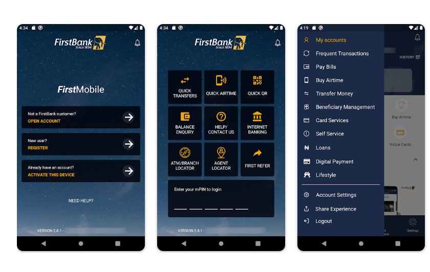 First bank: Nigerian mobile banking app