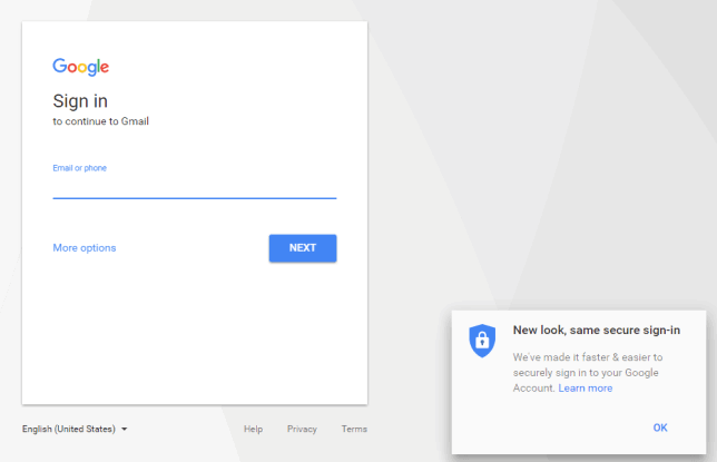 The New Google sign-in Page is Here