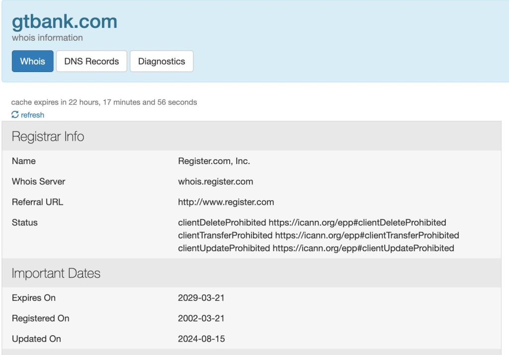 GTBank Website Outage Caused by a Delay in Domain Name Renewal?