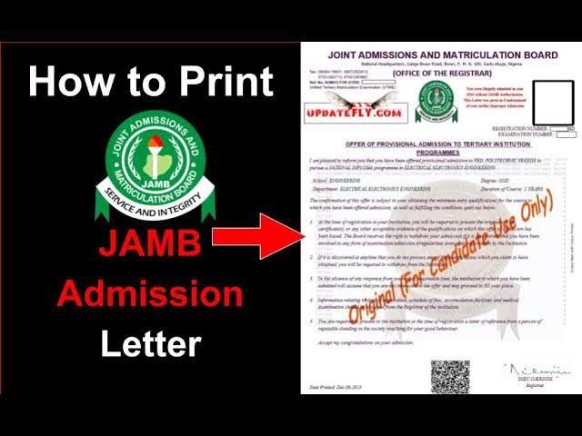 JAMB 2025 Admission Letter