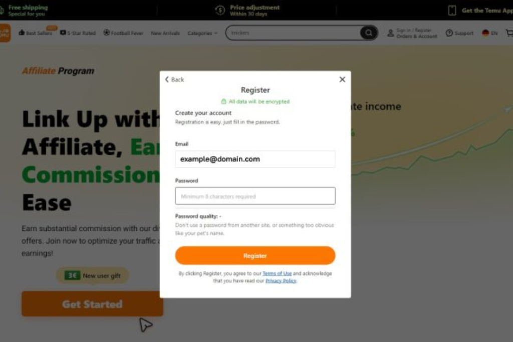 Temu Affiliate Program