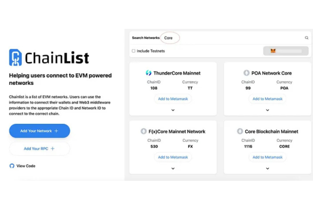 How to Import Core to Metamask 