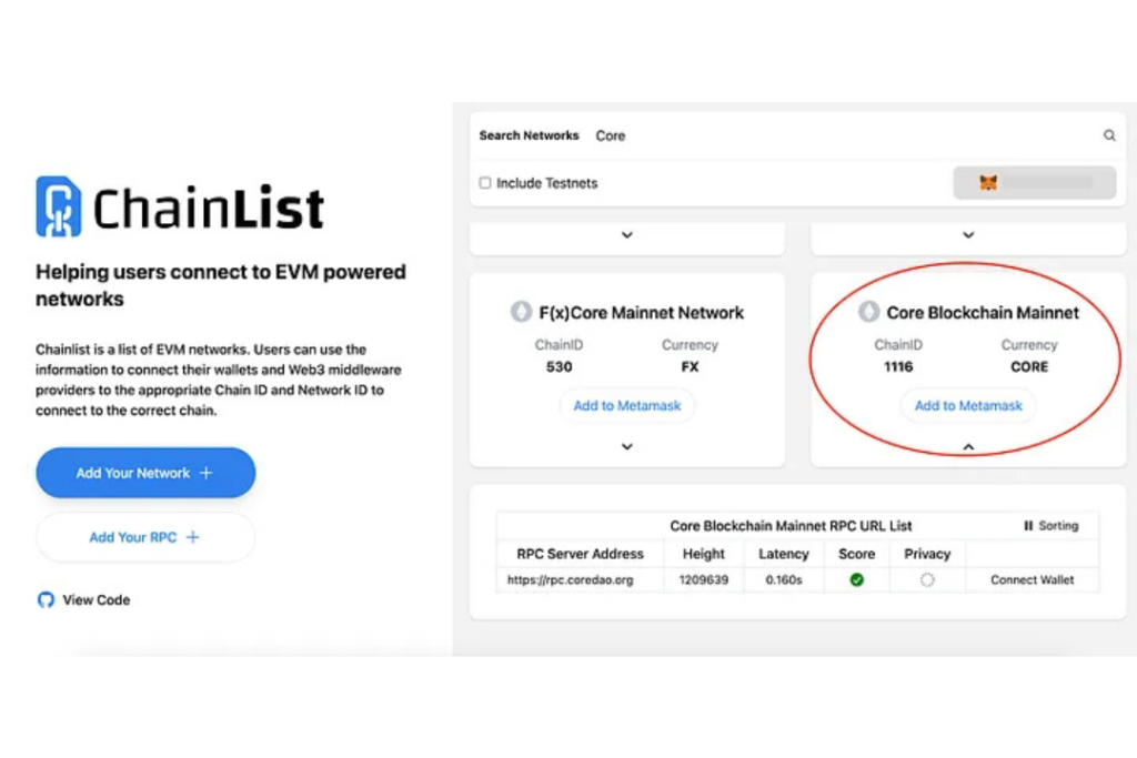 How to Import Core to Metamask 