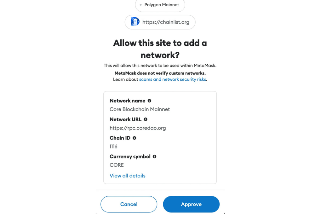 How to Import Core to Metamask 