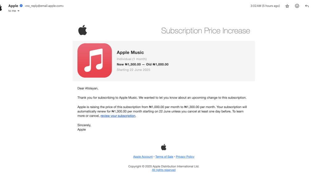 Apple Music increases monthly subscription by 30%