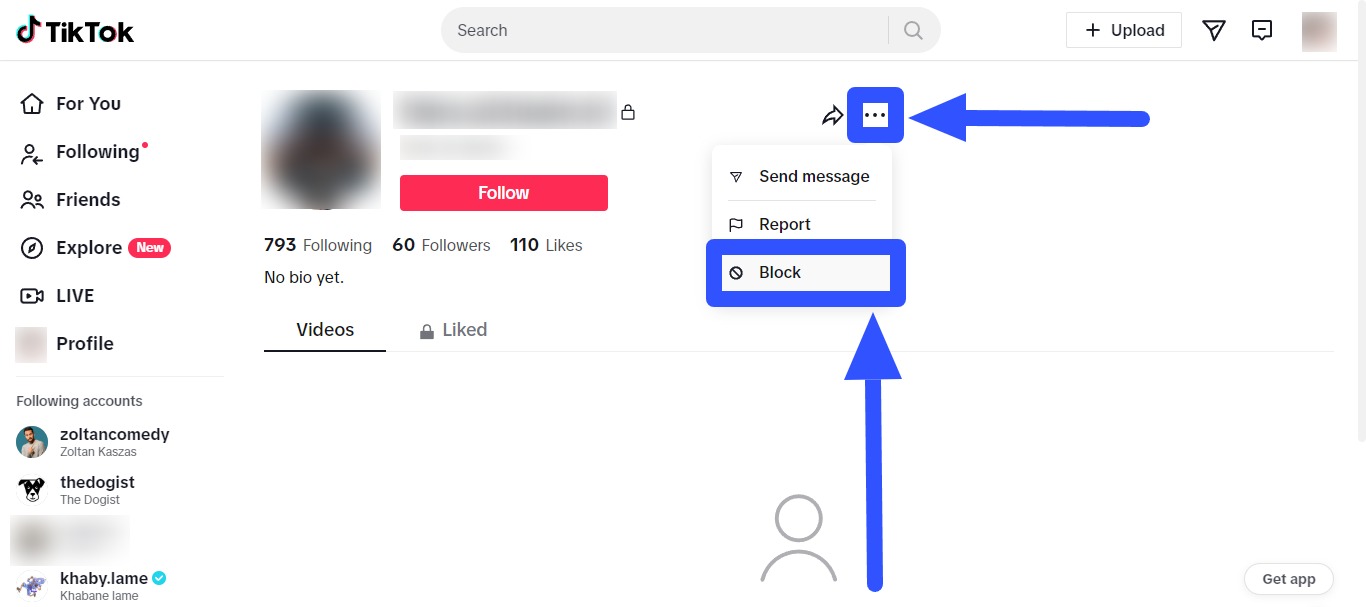 How to Block Someone on TikTok You Don't Follow