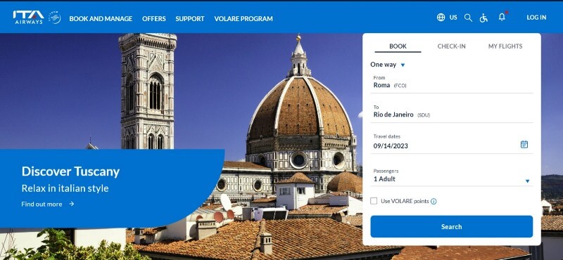 Alitalia Online Check in