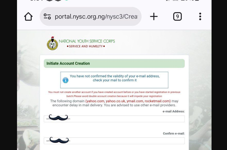 NYSC Registration’s Confirmation Link Stalls with Face Capturing Downtime