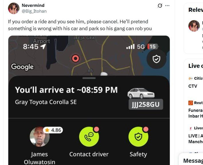 inDrive reinstates driver's account after clearing him of robbery