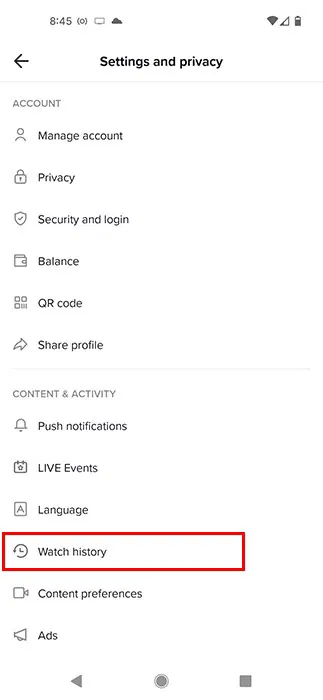 How to Check TikTok Watch History