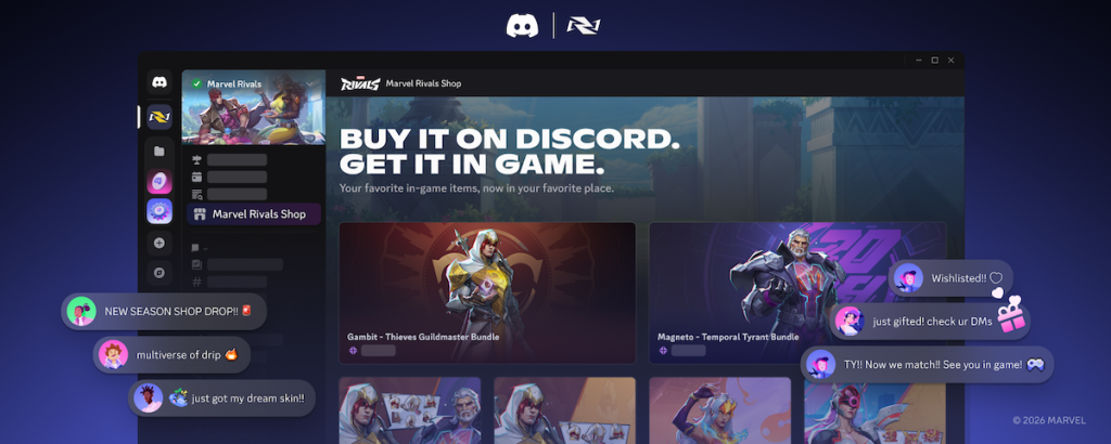 Discord users can purchase in-game items within the platform