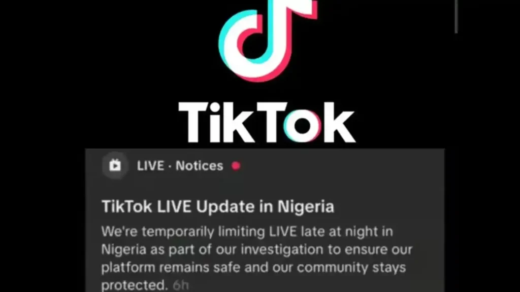 TikTok limits late-night live streams for Nigerian creators