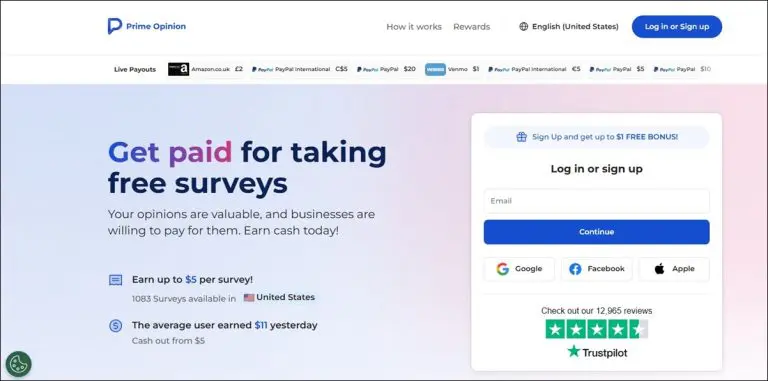 online surveys that pay in dollars